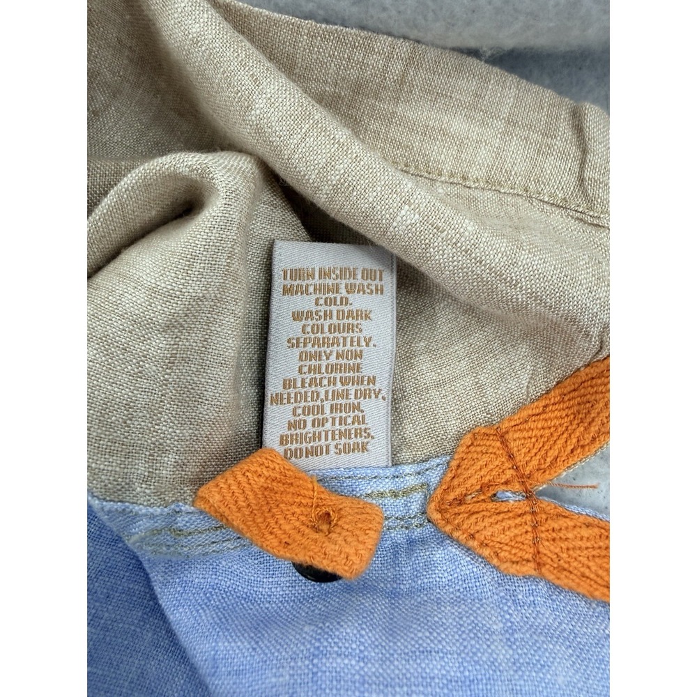 The Territory Ahead Men's Large Color Block 100% Linen Colorful Summer Beach - Picture 6 of 8